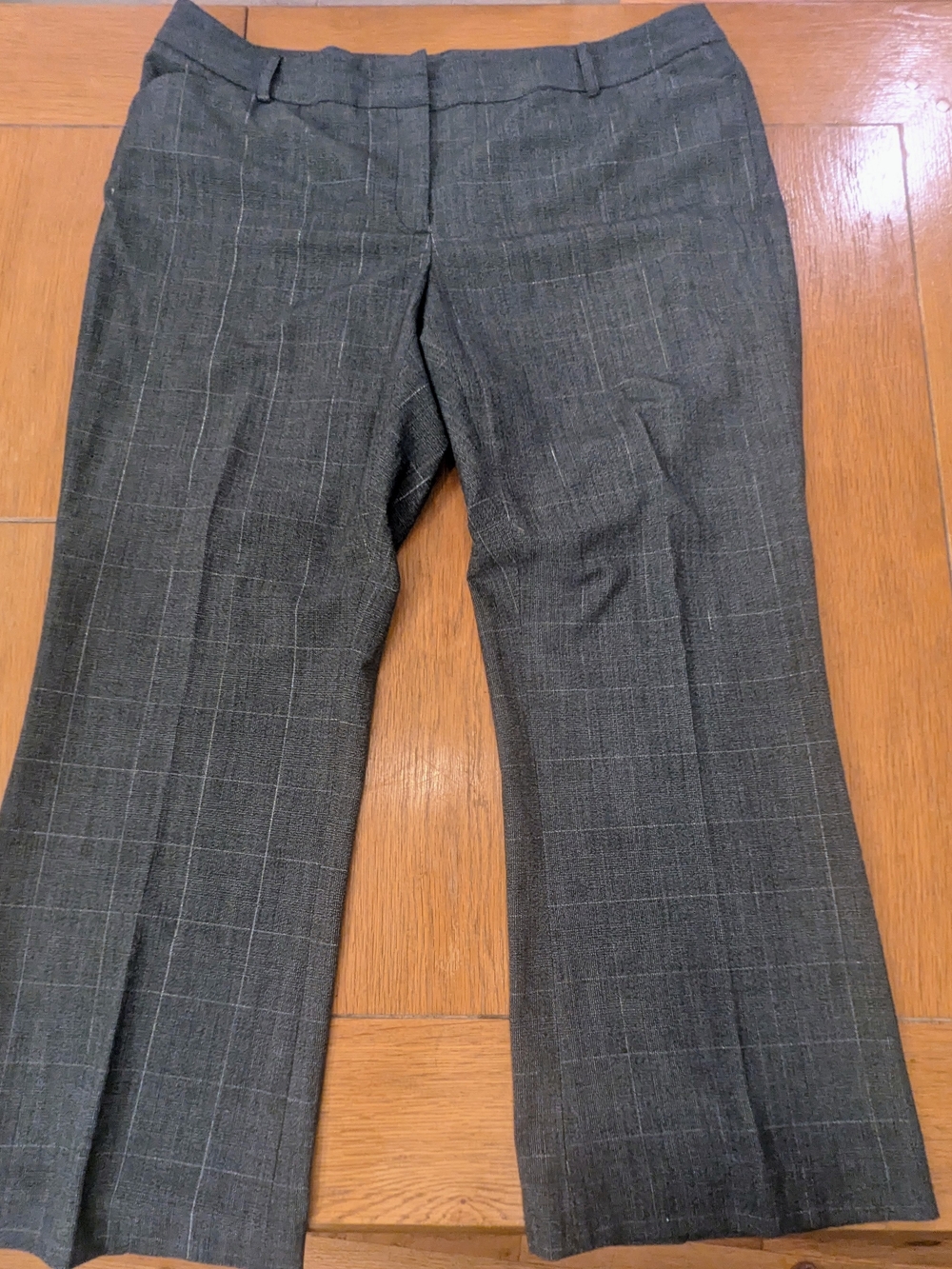 Apostrophe Charcoal Windowpane Dress Pants 16